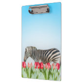 Ein Zebra unter den Tulpen Klemmbrett (Links)