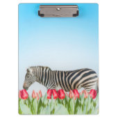 Ein Zebra unter den Tulpen Klemmbrett (Vorderseite)