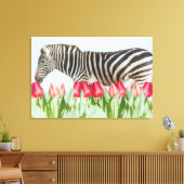 Ein Zebra unter den Tulpen Leinwanddruck (Insitu (Wohnzimmer))