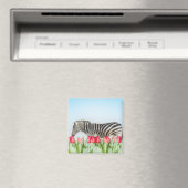 Ein Zebra unter den Tulpen Magnet (In Situ (Geschirrspüler))