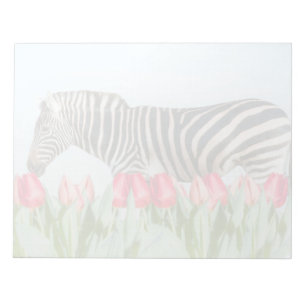 Ein Zebra unter den Tulpen Notizblock