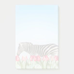 Ein Zebra unter den Tulpen Post-it Klebezettel