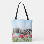 Ein Zebra unter den Tulpen Tasche (Rückseite)