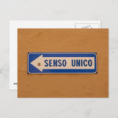 Ein Zeichen auf Italienisch - Senso Unico Postkarte (Vorne/Hinten)