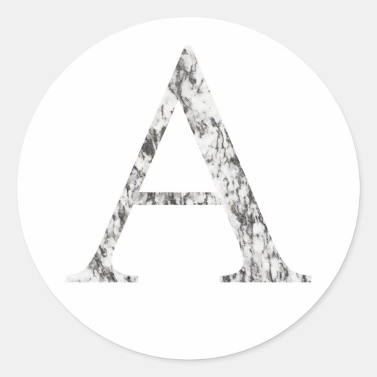 Ein Zeichen aus Marmor Alpha | Griechisch Alphabet Runder Aufkleber (Vorderseite)