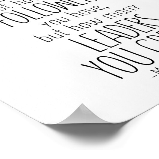 Ein Zeichen eines guten Führers, Mahatma Gandhi Zi Poster (Ecke)