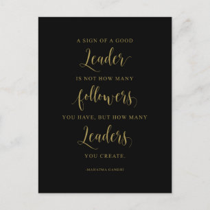 Ein Zeichen eines guten Führers, Mahatma Gandhi Zi Postkarte
