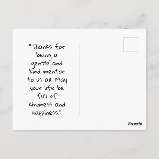 Ein Zeichen eines guten Führers, Mahatma Gandhi Zi Postkarte (Rückseite)