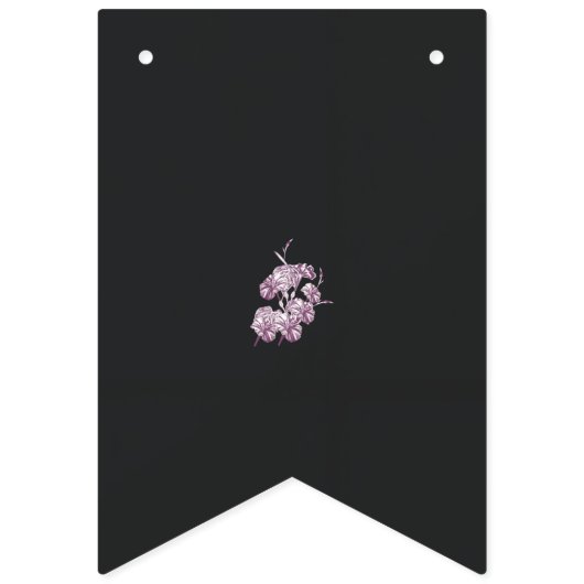 ein zeichn einer Pflanze mit violetten Blumen Wimpelkette (Zweite Fahne)