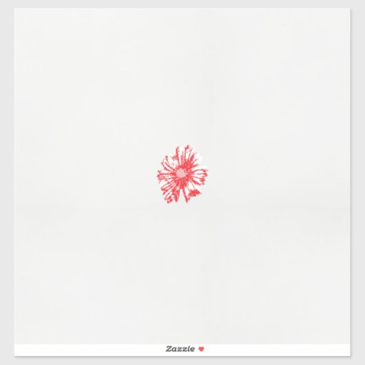 ein zeichn einer roten Blume auf weißem Hintergrun Aufkleber (Blatt)