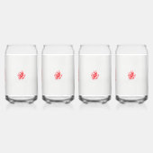 ein zeichn einer roten Blume auf weißem Hintergrun Dosenglas (Hinten)