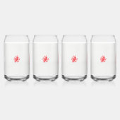 ein zeichn einer roten Blume auf weißem Hintergrun Dosenglas (Vorderseite)