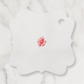 ein zeichn einer roten Blume auf weißem Hintergrun Geschenkanhänger (Rückseite)