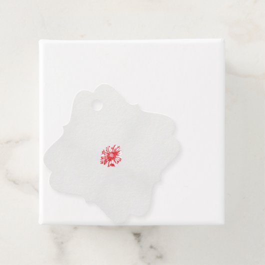 ein zeichn einer roten Blume auf weißem Hintergrun Geschenkanhänger (Beispiel)