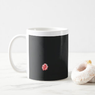 ein zeichn einer roten Blume auf weißem Hintergrun Kaffeetasse