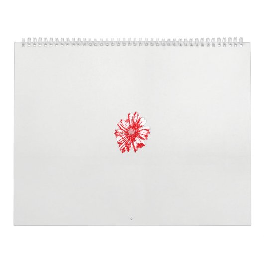 ein zeichn einer roten Blume auf weißem Hintergrun Kalender (Titelbild)