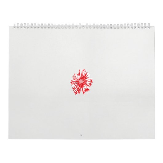 ein zeichn einer roten Blume auf weißem Hintergrun Kalender (Titelbild)
