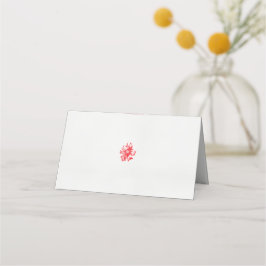 ein zeichn einer roten Blume auf weißem Hintergrun Platzkarte