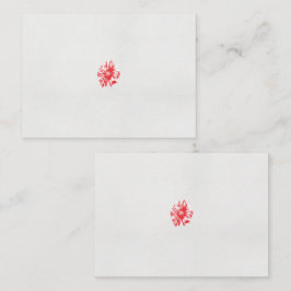 ein zeichn einer roten Blume auf weißem Hintergrun Platzkarte