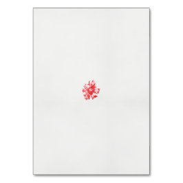 ein zeichn einer roten Blume auf weißem Hintergrun Tischnummer