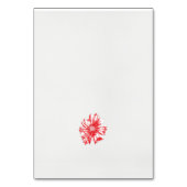 ein zeichn einer roten Blume auf weißem Hintergrun Tischnummer (Rückseite)