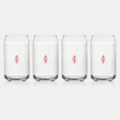 ein zeichn einer roten Blume und Blätter auf einer Dosenglas (Vorderseite)