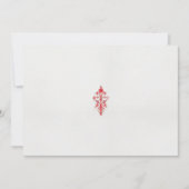 ein zeichn einer roten Blume und Blätter auf einer Einladung (Vorderseite)