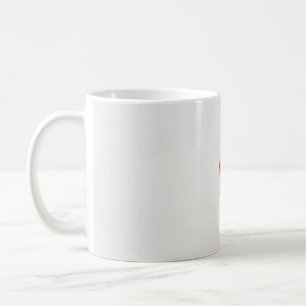ein zeichn einer roten Blume und Blätter auf einer Kaffeetasse