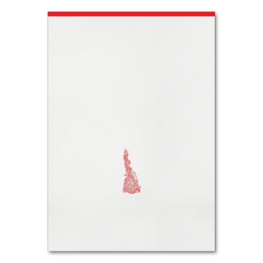 ein zeichn eines Vogels mit Blume darauf Tischnummer (Rückseite)