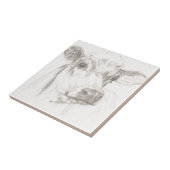 Ein Zeichnen einer jungen Kuh Fliese (Seite)