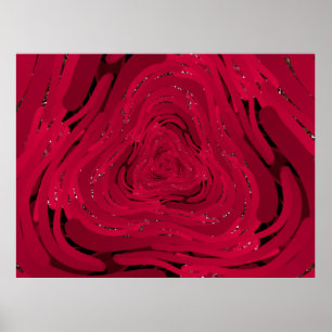 Ein zeichnend Blatt aus rotem Farbverlauf mit g Poster