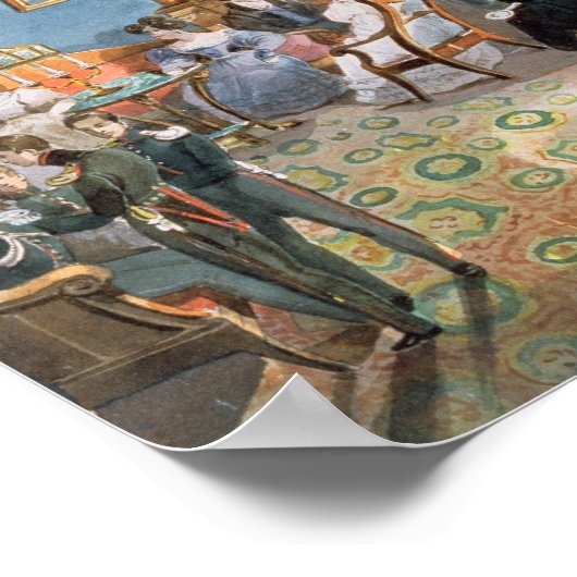 Ein Zeichnend Gesellschaftsraum, c.1830 Poster (Ecke)