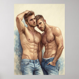 Ein zeitgenössisches männliches Posing-Porträt Poster