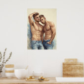 Ein zeitgenössisches männliches Posing-Porträt Poster (Küche)