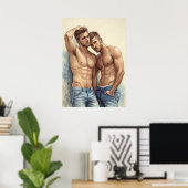Ein zeitgenössisches männliches Posing-Porträt Poster (Heimbüro)