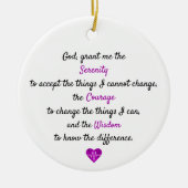 Ein zeitloses, friedliches Gebet Keramik Ornament (Vorne)