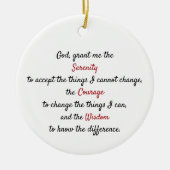 Ein zeitloses, friedliches Gebet Keramik Ornament (Vorne)