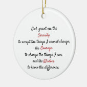 Ein zeitloses, friedliches Gebet Keramik Ornament (Links)