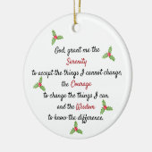 Ein zeitloses, friedliches Gebet Keramik Ornament (Links)