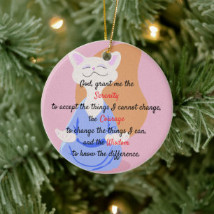 Ein zeitloses, friedliches Gebet Keramik Ornament
