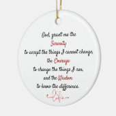 Ein zeitloses, friedliches Gebet Keramik Ornament (Links)