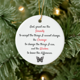 Ein zeitloses Gelassenheitsgebet Keramik Ornament