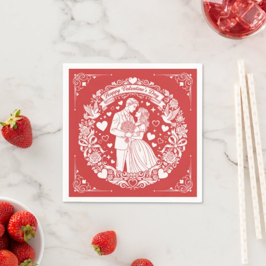 Ein zeitloses Vintage-Valentinstag Serviette (Beispiel)