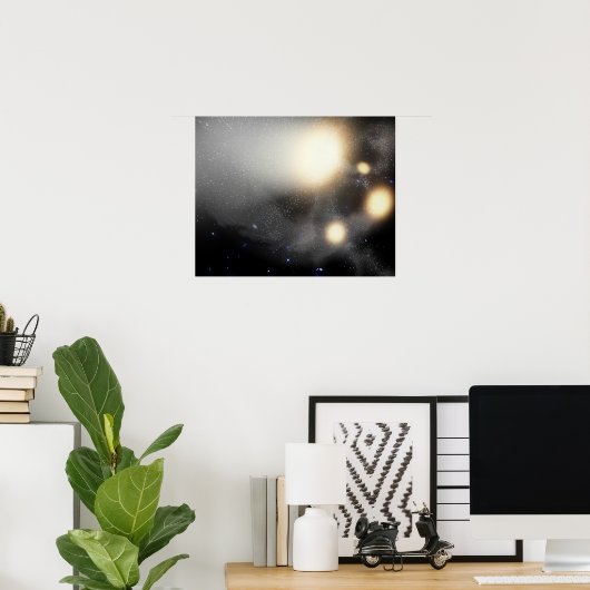 Ein Zerfall von Galaxien Poster (Heimbüro)