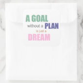 Ein Ziel ohne einen Plan ist gerade ein Quadratischer Aufkleber (Tasche)