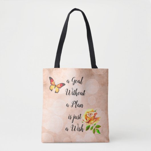 Ein Ziel ohne einen Plan ist gerade ein Wunsch Tasche (Vorderseite)