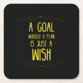 Ein Ziel ohne Plan inspirierendes Zitat Rechteckiger Pappuntersetzer (Vorderseite)