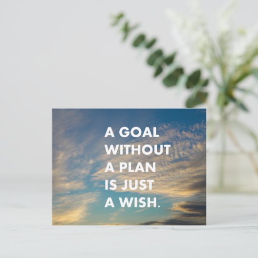 Ein Ziel ohne Plan ist nur ein Wunsch Postkarte (Stehend Vorderseite)