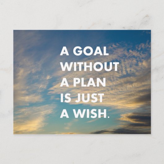 Ein Ziel ohne Plan ist nur ein Wunsch Postkarte (Vorderseite)