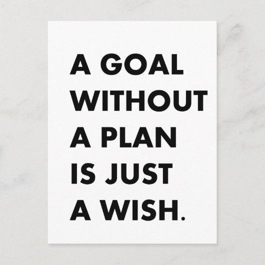 Ein Ziel ohne Plan Postkarte (Vorderseite)